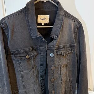 Angels Charcoal Denim Jacket Womens Size Medium